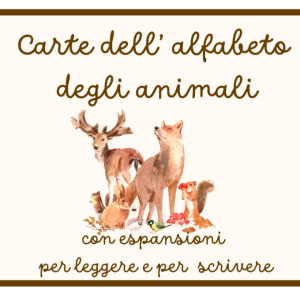Carte dell’alfabeto degli animali con espansioni per leggere e per scrivere