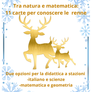 Tra natura e matematica; 11 carte per conoscere le renne con due opzioni per la didattica a stazioni(metematica/italiano) cl: III/V