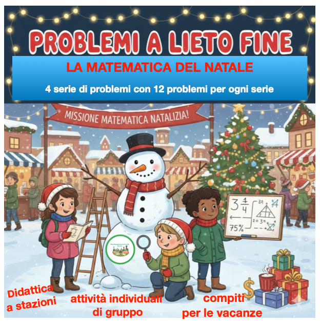 Problemi a lieto fine- 4 serie, 48 problemi per una matematica di Natale per vacanze e didattica a stazioni - immagine 2