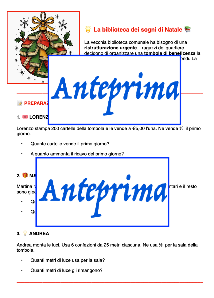 Problemi a lieto fine- 4 serie, 48 problemi per una matematica di Natale per vacanze e didattica a stazioni - immagine 5